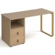 Cairo Straight Desk with Brass Leg and Integrated Drawers